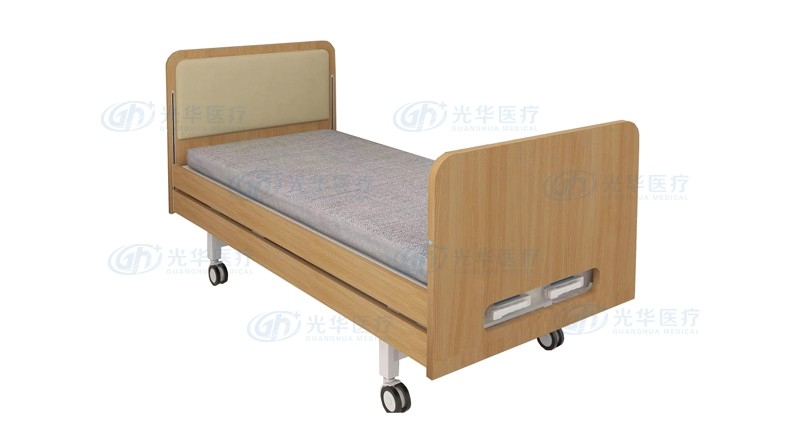 木質(zhì)軟包雙搖護理床升降護欄
